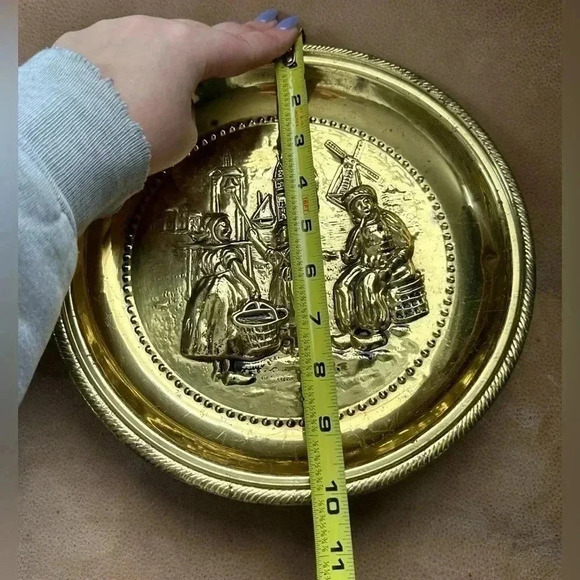 Vintage Brass Tin Gold Wall Decorative Plates Lightweight - Picture 11 of 11